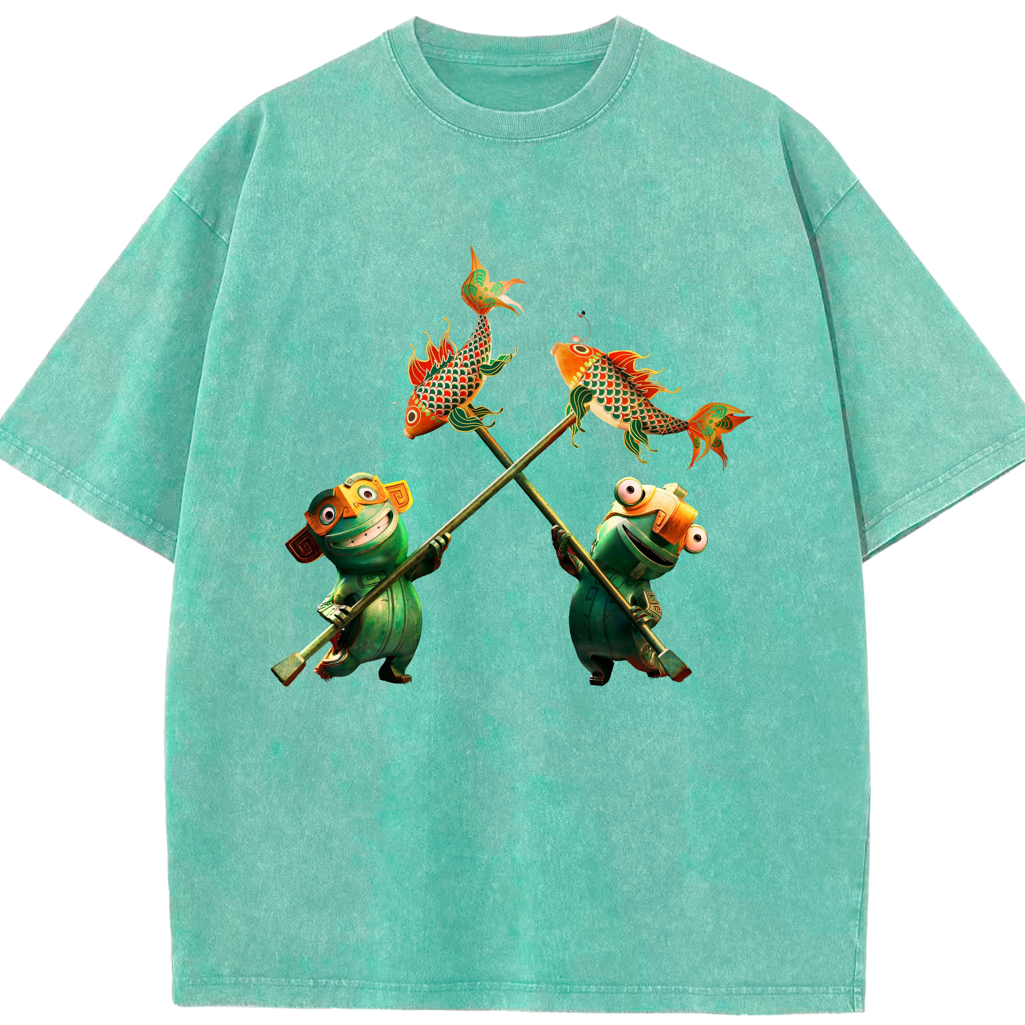 （画像用） Ne Zha 2 ナタ 魔童の大暴れ 綿100% ヴィンテージ風 半袖Tシャツ（フロントプリント）